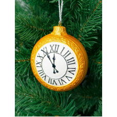 Елочное украшение Карманные часы золотые