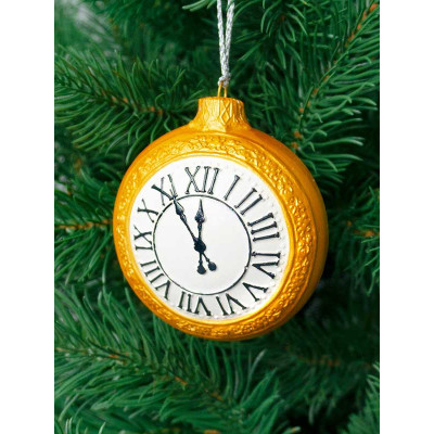 Елочное украшение Карманные часы золотые