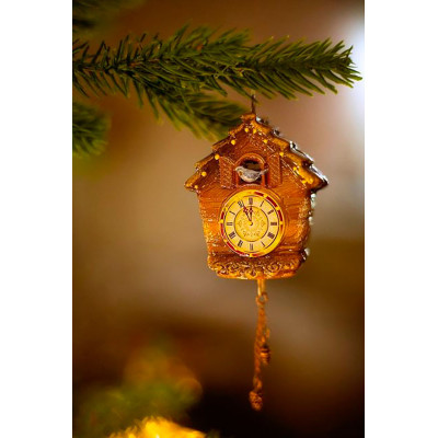 Елочное украшение Часы с кукушкой