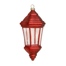 Елочное украшение из стекла Фонарь красный