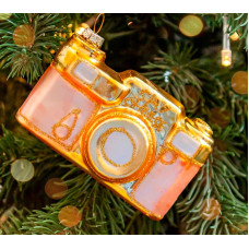 Елочное украшение из стекла Фотоаппарат