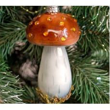 Елочное украшение из стекла Гриб