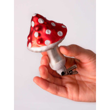 Елочное украшение из стекла Грибок