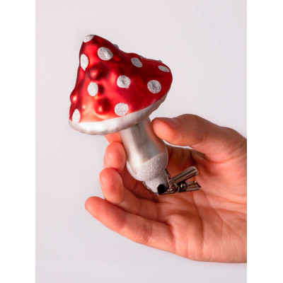 Елочное украшение из стекла Грибок