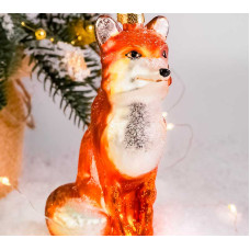 Елочное украшение из стекла Лиса