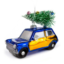 Елочное украшение из стекла Машинка
