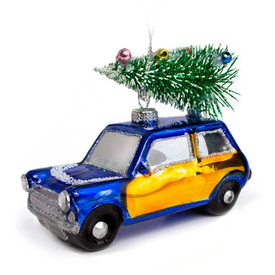 Елочное украшение из стекла Машинка