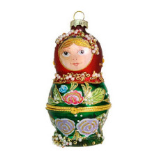 Елочное украшение из стекла Матрёшка