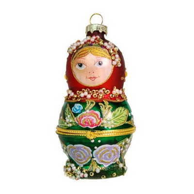 Елочное украшение из стекла Матрёшка