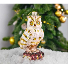 Елочное украшение из стекла Мудрый филин