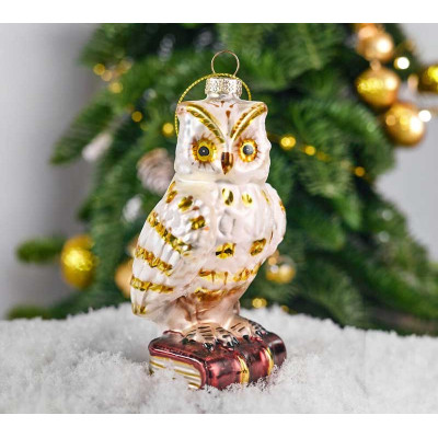 Елочное украшение из стекла Мудрый филин
