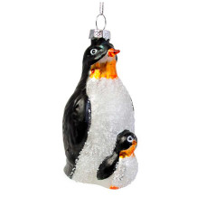 Елочное украшение из стекла Пингвины