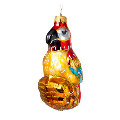 Елочное украшение из стекла  Попугай