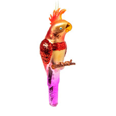Елочное украшение из стекла Попугай на ветке