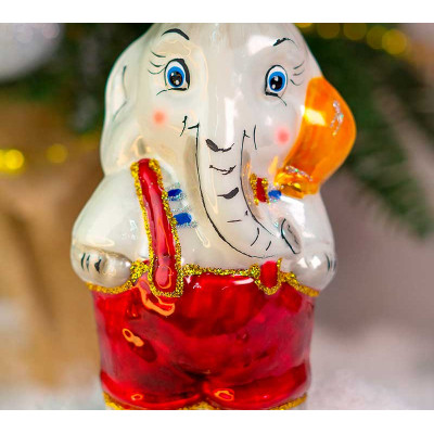 Елочное украшение из стекла  Слон