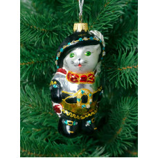 Елочное украшение из стекла Кот в сапогах