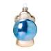 Елочное украшение из стекла Будильник голубой