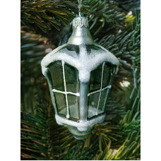 Елочное украшение из стекла  Фонарик